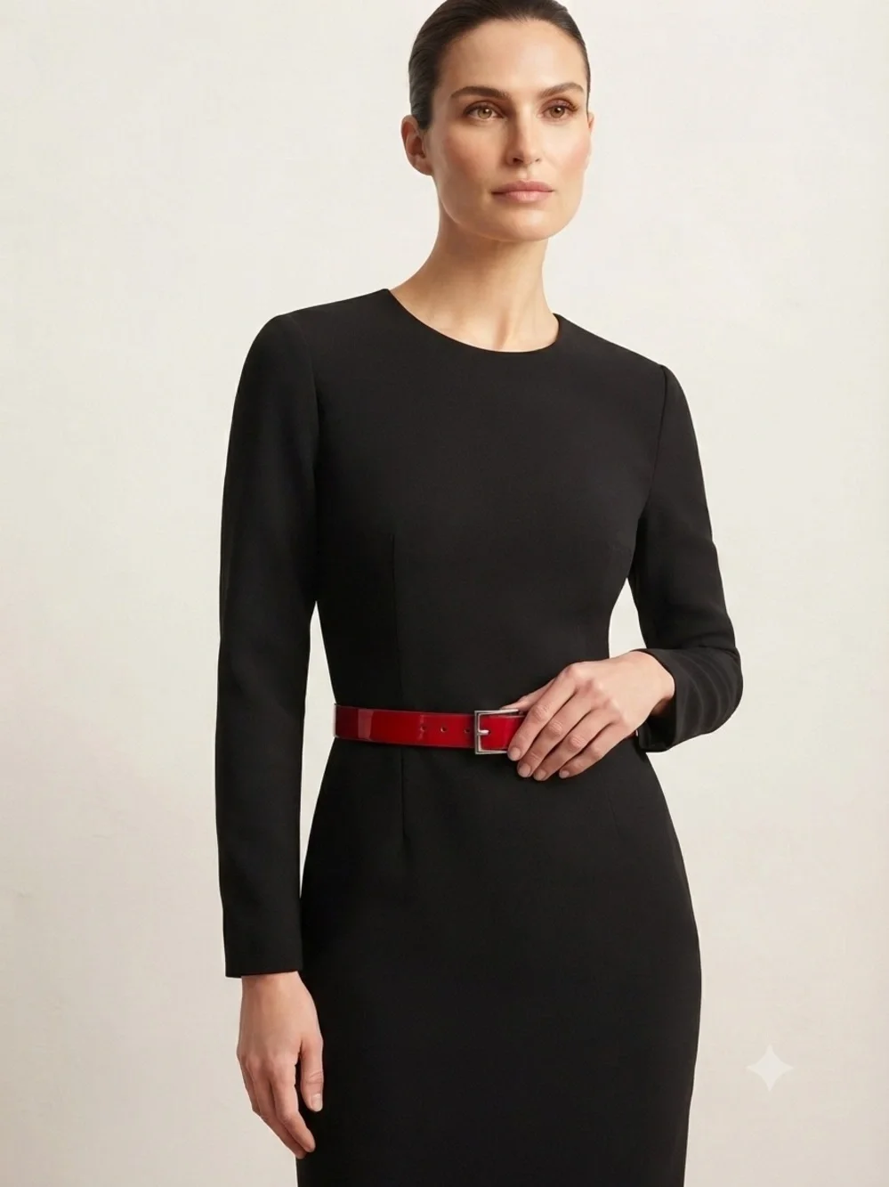 Classic Patent Red Waist Belt for Women